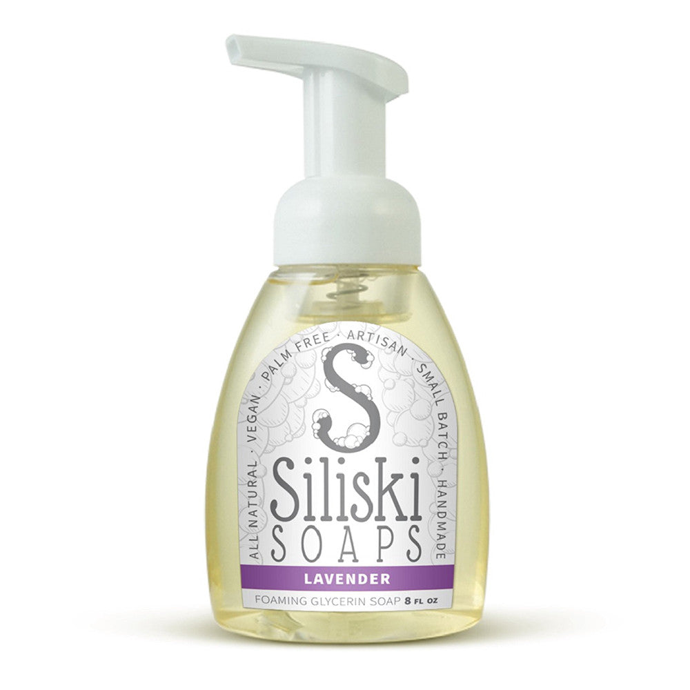 Siliski Soaps Simple Skincare Foaming Glycerin Soap, Lavender, 8 Oz